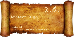 Kretter Olga névjegykártya